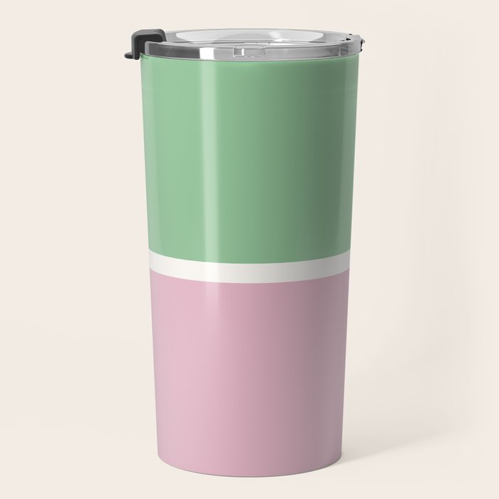 Color Block III Green Pink Travel Mug Gallery Image 3