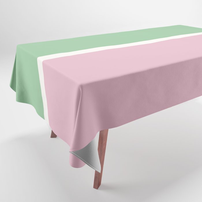 Color Block III Green Pink Tablecloth Gallery Image 1