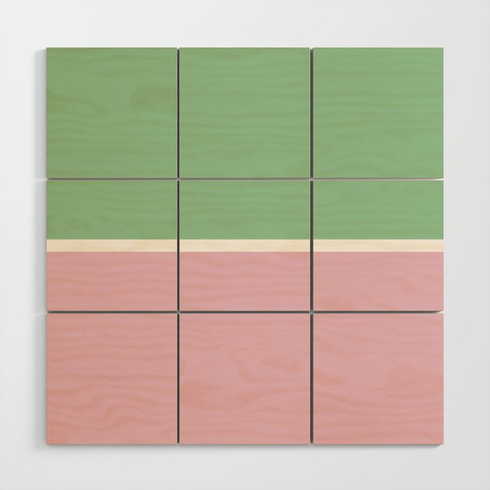 Color Block III Green Pink Wood Wall Art Gallery Image 1