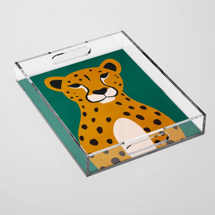 The Stare: Marigold Cheetah Acrylic Tray Gallery Image 1