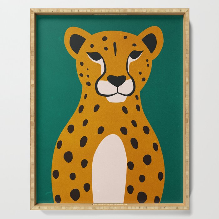The Stare: Marigold Cheetah Serving Tray Gallery Image 1
