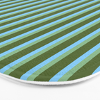 Light Sky Blue, Dark Sea Green, and Dark Olive Green Colored Striped Pattern Bath Mat Gallery Image 3