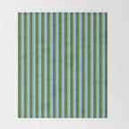 Light Sky Blue, Dark Sea Green, and Dark Olive Green Colored Striped Pattern Throw Blanket Gallery Image 2
