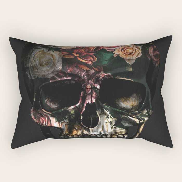 FLORAL SKULL Rectangular Pillow Gallery Image 1