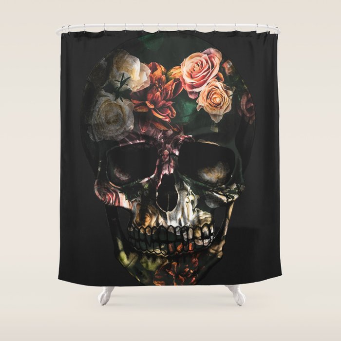 FLORAL SKULL Shower Curtain Gallery Image 1