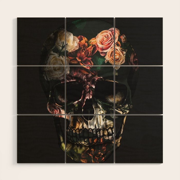 FLORAL SKULL Wood Wall Art Gallery Image 1
