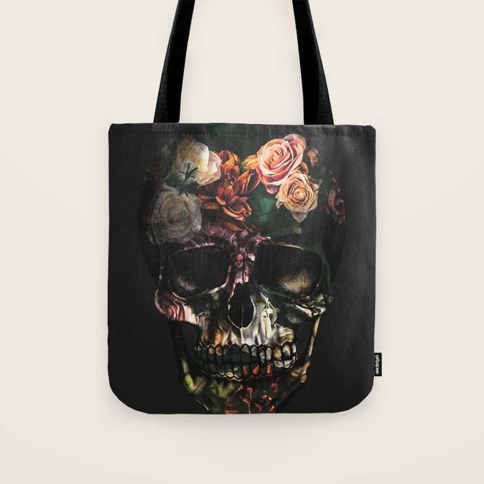 FLORAL SKULL Tote Bag Gallery Image 1