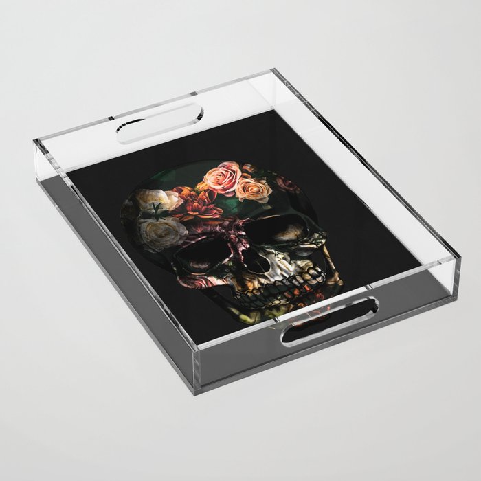 FLORAL SKULL Acrylic Tray Gallery Image 1