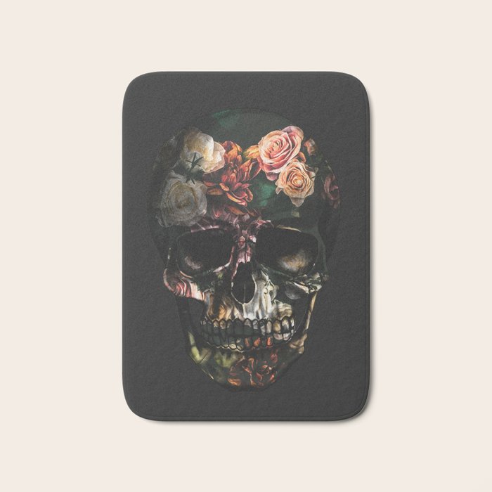FLORAL SKULL Bath Mat Gallery Image 1