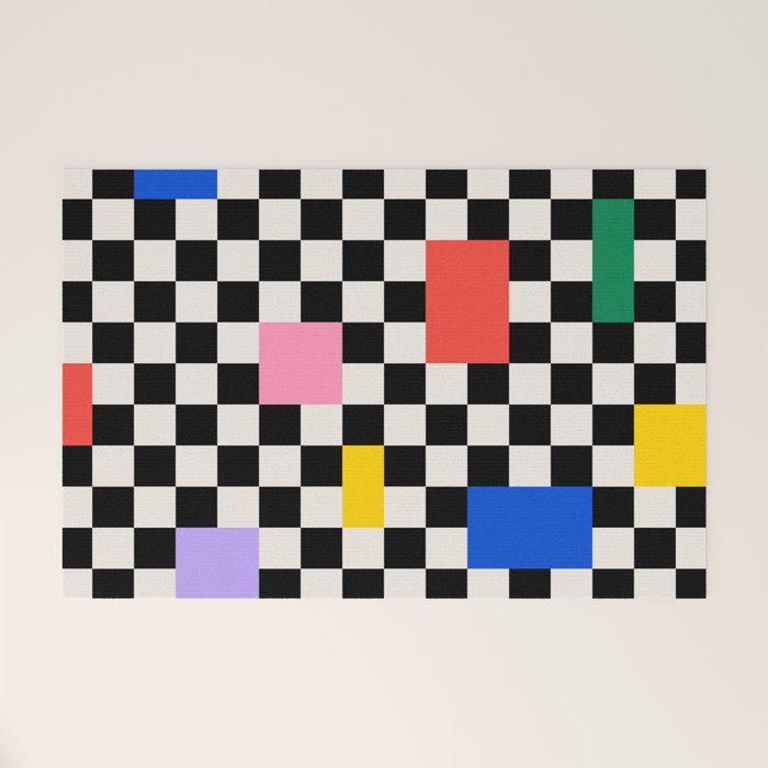 Patchwork: Bauhaus Check Edition Welcome Mat Gallery Image 1