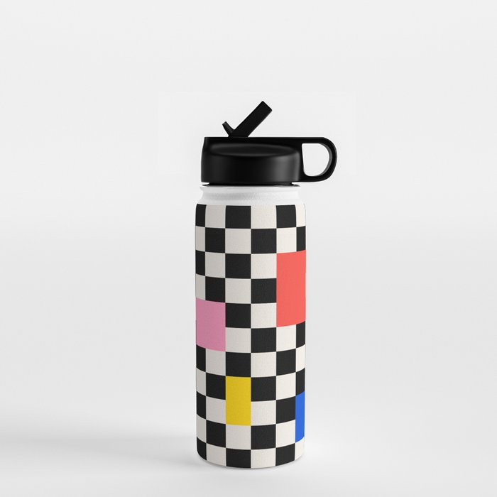 Patchwork: Bauhaus Check Edition Water Bottle Gallery Image 1