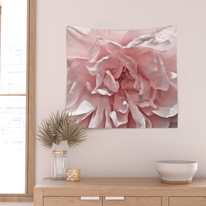 Pink Blush Rose Wall Tapestry Gallery Image 2