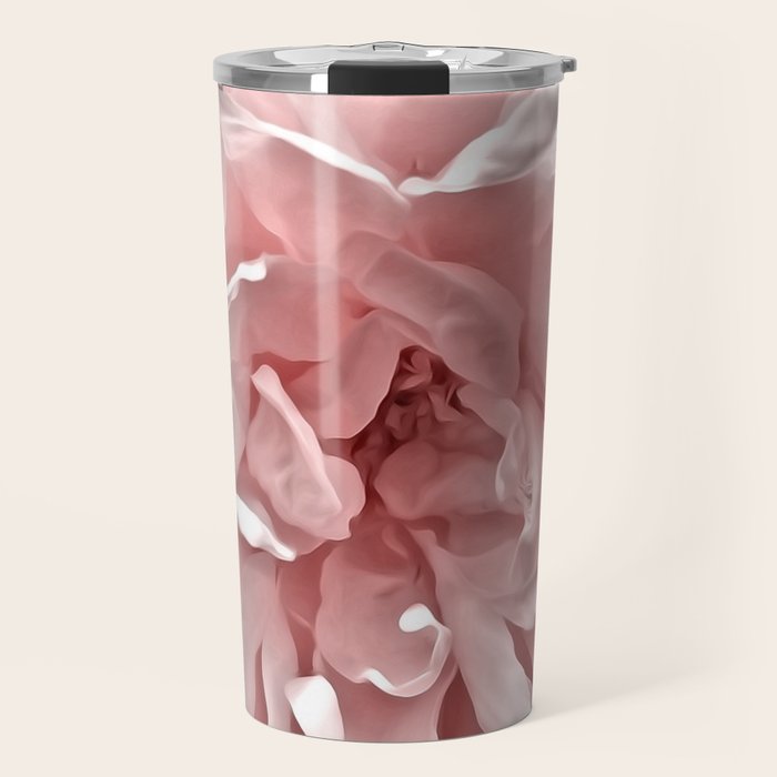 Pink Blush Rose Travel Mug Gallery Image 1
