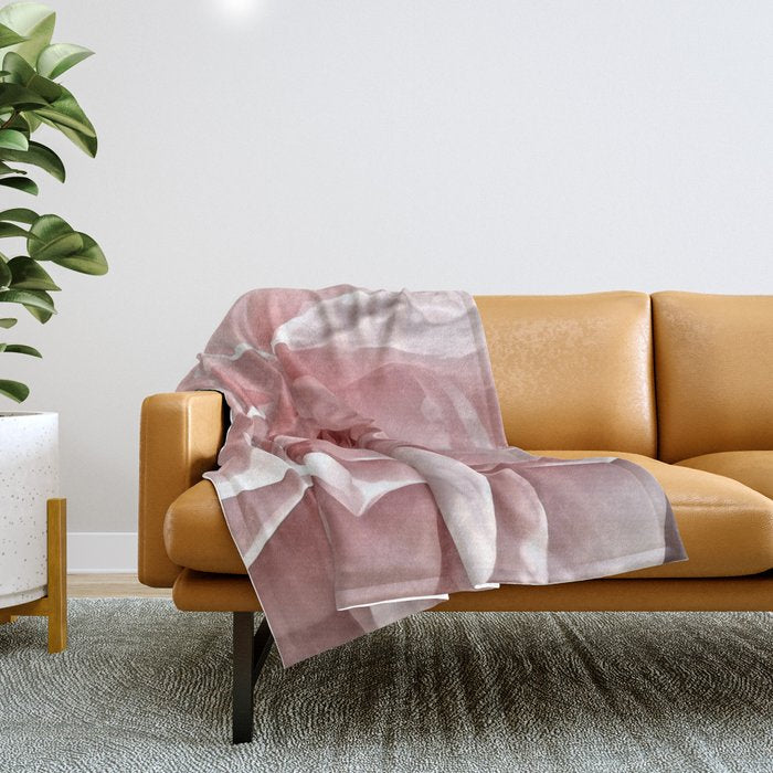 Pink Blush Rose Throw Blanket Gallery Image 1