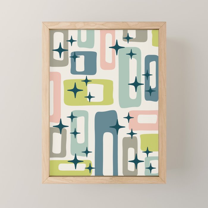 Mid Century Modern Abstract Pattern 236 Mid Mod Googie Mini Art Print Gallery Image 1