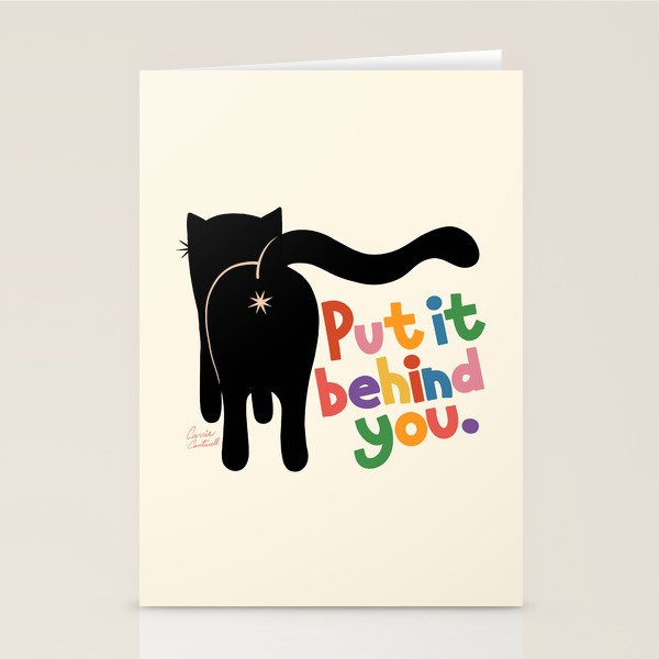 Put It Behind You - Funny Cat Butt Pun Stationery Card Gallery Image 2