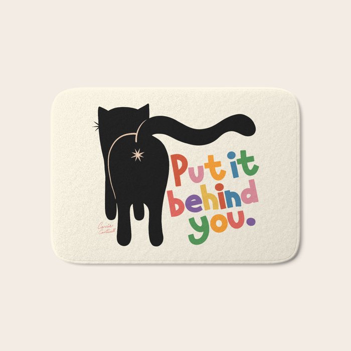 Put It Behind You - Funny Cat Butt Pun Bath Mat Gallery Image 1