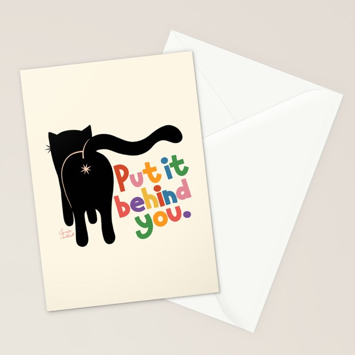 Put It Behind You - Funny Cat Butt Pun Stationery Card Gallery Image 2