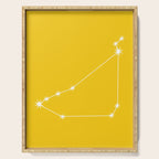 Capricorn Zodiac Star Constellation Line Art Bright Yellow Serving Tray Gallery Image 1