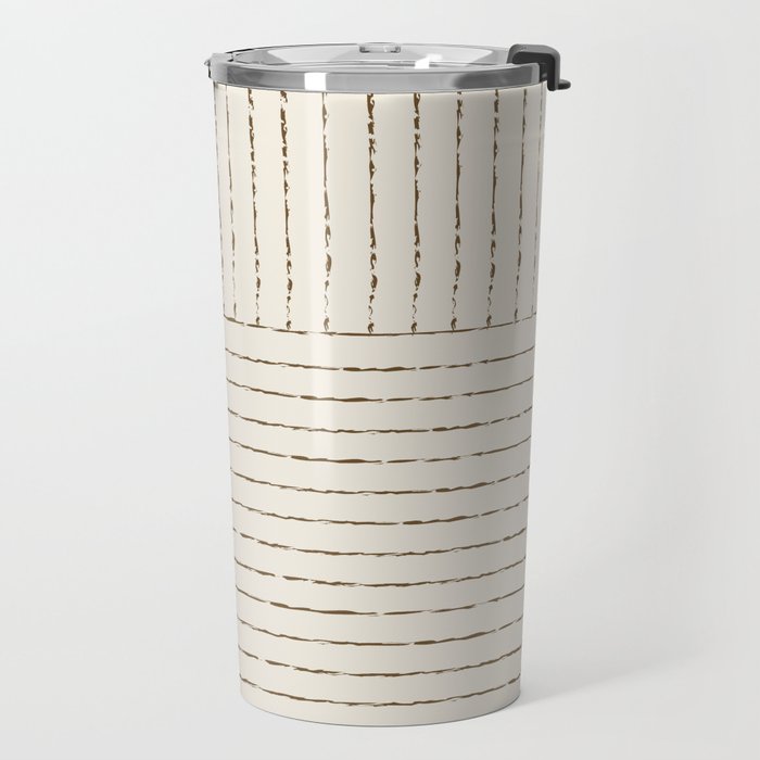 Lines (Cream & Chocolate) Travel Mug Gallery Image 2