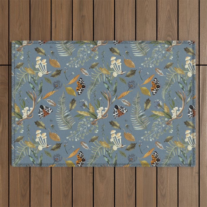 Moths Mystical Woodland B Outdoor Rug Gallery Image 1