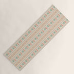 Vintage rose flower bouquet stripe art pattern Yoga Mat Gallery Image 1