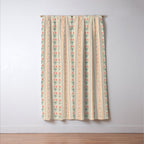 Vintage rose flower bouquet stripe art pattern Window Curtain Gallery Image 3