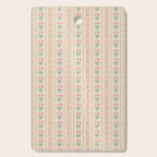 Vintage rose flower bouquet stripe art pattern Cutting Board Gallery Image 1