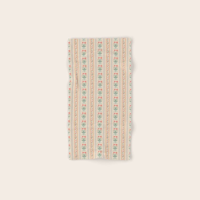 Vintage rose flower bouquet stripe art pattern Bath Towel Gallery Image 1