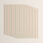 Vintage rose flower bouquet stripe art pattern Wrapping Paper Gallery Image 3