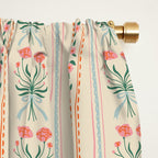 Vintage rose flower bouquet stripe art pattern Window Curtain Gallery Image 2
