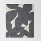 Abstract botanical black leaves Throw Blanket Gallery Image 2