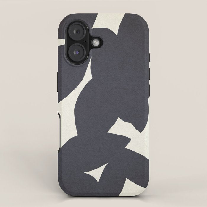 Abstract botanical black leaves iPhone Case Gallery Image 1