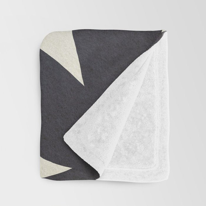 Abstract botanical black leaves Throw Blanket Gallery Image 3