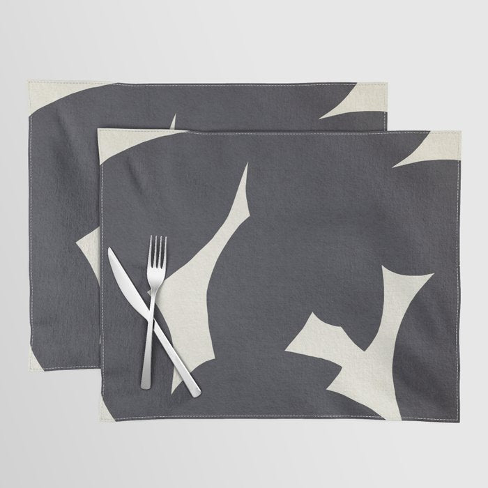 Abstract botanical black leaves Placemat Gallery Image 1