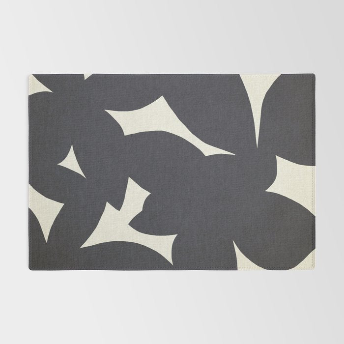 Abstract botanical black leaves Rug Gallery Image 2