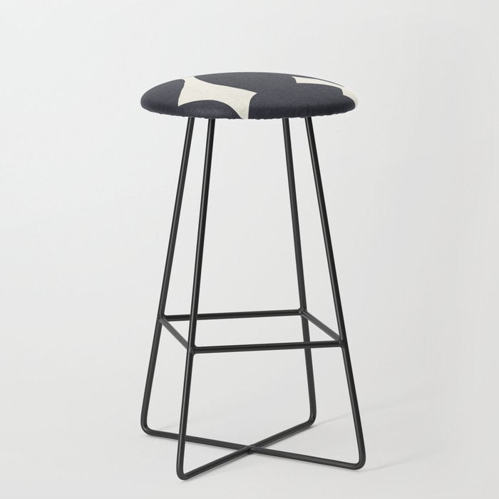 Abstract botanical black leaves Stool Gallery Image 1