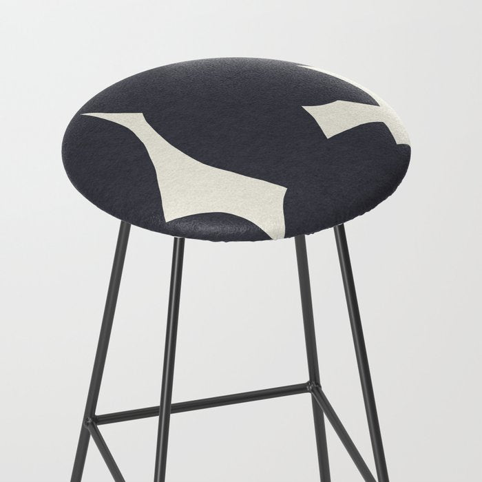 Abstract botanical black leaves Stool Gallery Image 2