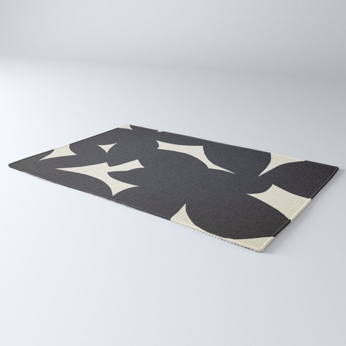 Abstract botanical black leaves Rug Gallery Image 3