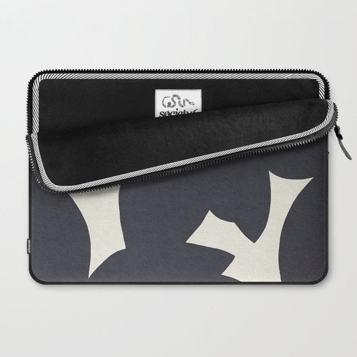 Abstract botanical black leaves Laptop Sleeve Gallery Image 2