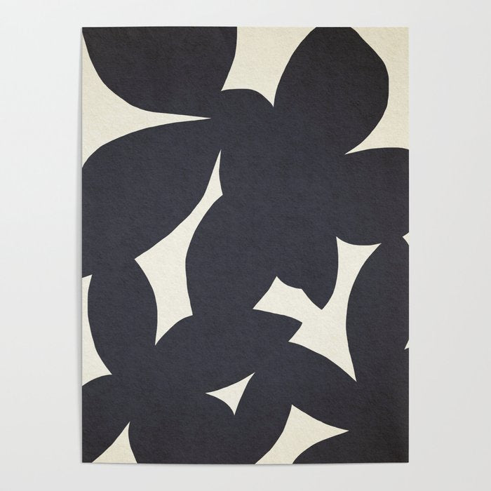 Abstract botanical black leaves Poster Gallery Image 4