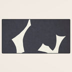 Abstract botanical black leaves Desk Mat Gallery Image 3
