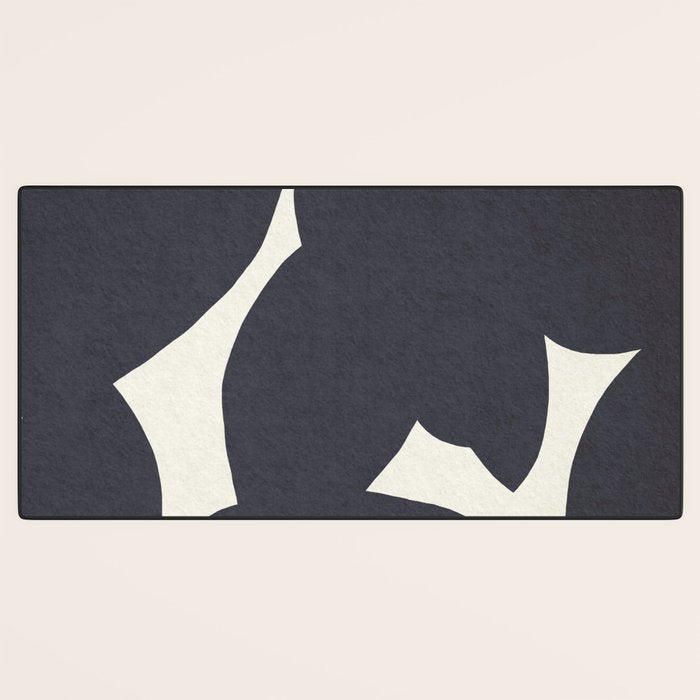 Abstract botanical black leaves Desk Mat Gallery Image 3
