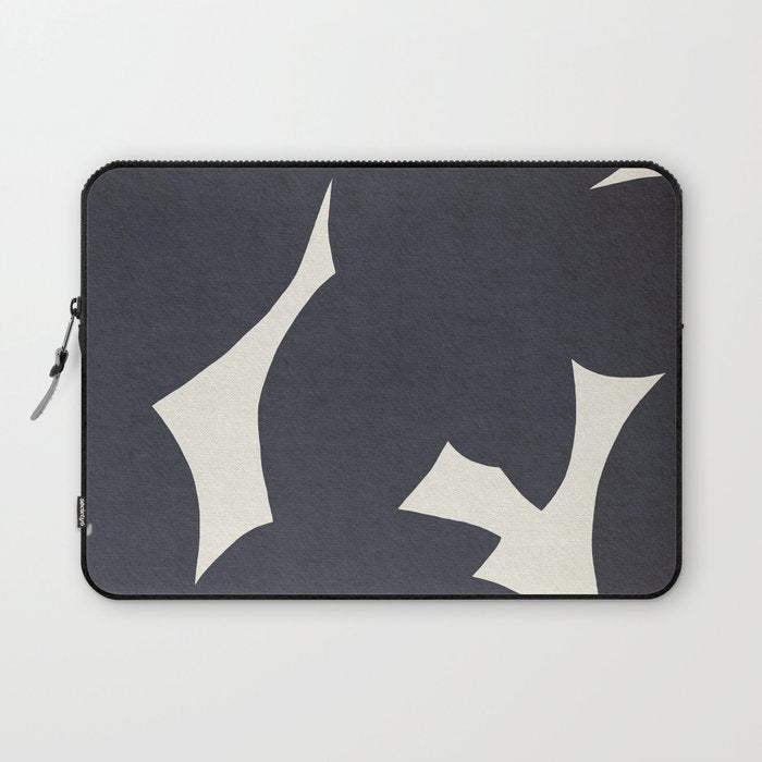 Abstract botanical black leaves Laptop Sleeve Gallery Image 1