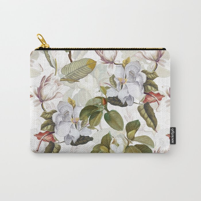 Vintage & Shabby Chic - Spring Flowers Magnolia Botanical Garden Carry All Pouch Gallery Image 1