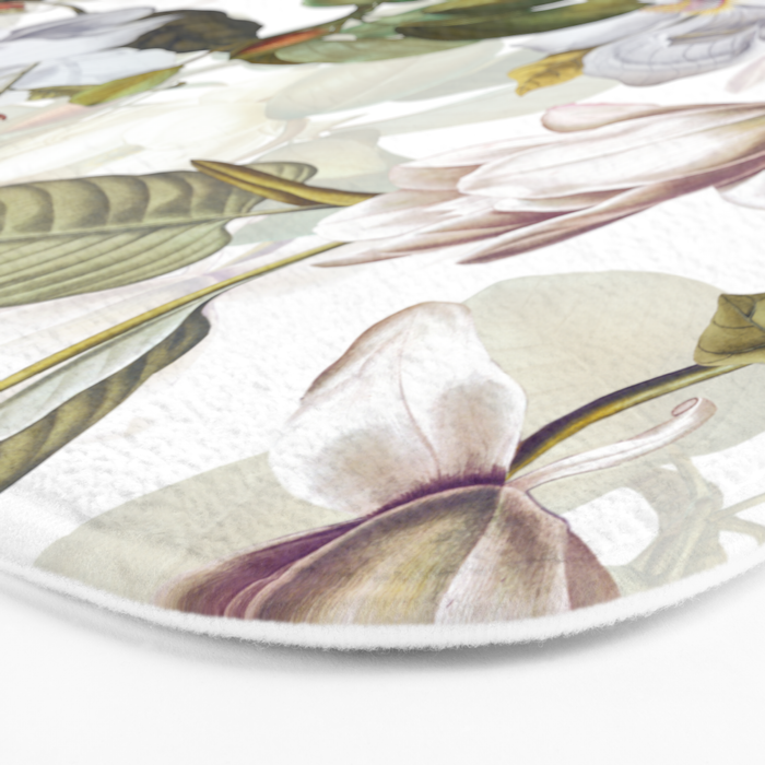 Vintage & Shabby Chic - Spring Flowers Magnolia Botanical Garden Bath Mat Gallery Image 3