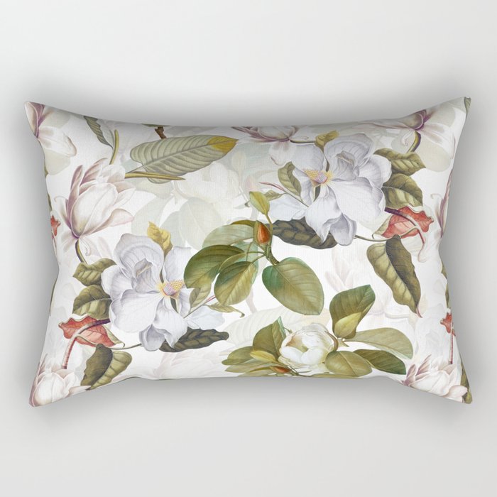 Vintage & Shabby Chic - Spring Flowers Magnolia Botanical Garden Rectangular Pillow Gallery Image 2