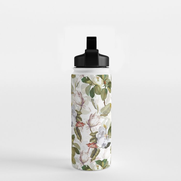 Vintage & Shabby Chic - Spring Flowers Magnolia Botanical Garden Water Bottle Gallery Image 2
