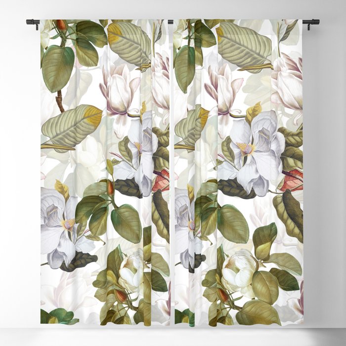 Vintage & Shabby Chic - Spring Flowers Magnolia Botanical Garden Window Curtain Gallery Image 5