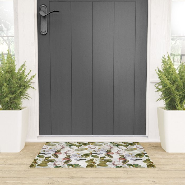 Vintage & Shabby Chic - Spring Flowers Magnolia Botanical Garden Welcome Mat Gallery Image 3